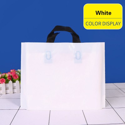 Custom Logo Printing Pe Plastic Bags Total 3 Sizes And 10 Colors Large Stock For Clothes Shopping And Packing With Handles